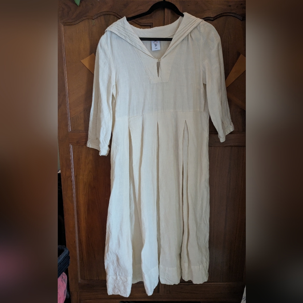 Son de flor linen sailor milk/cream Dress